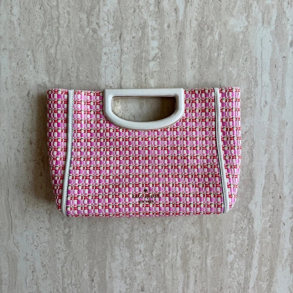Kate Spade Alexia Raffia Tweed Convertible Crossbody Clutch Bag